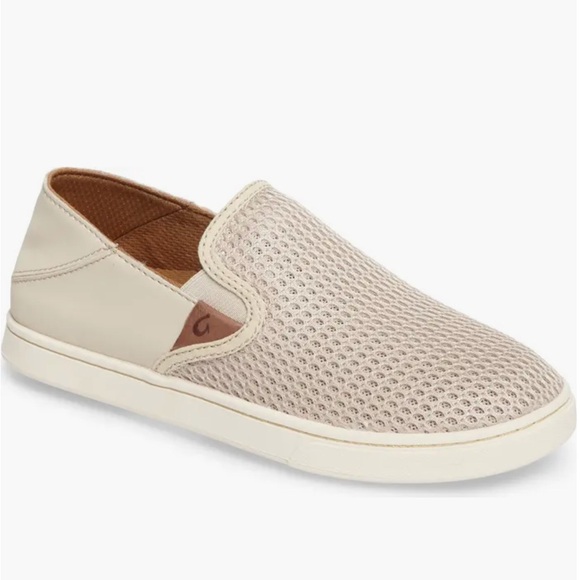 OluKai Women's Mesh Slip-On Sneakers - Beige - Picture 1 of 3
